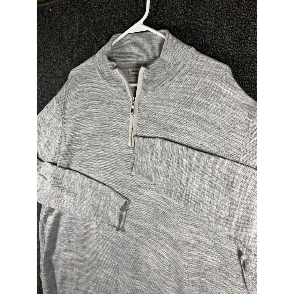 Tommy Bahama Mens XXXL Light Grey Marl Textured Quarter Zip Pullover Sweater